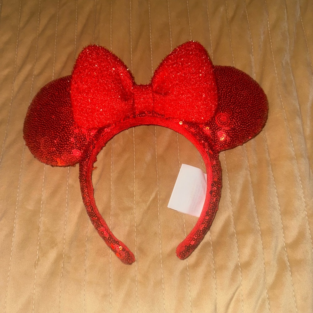 Disney Red Sequin Minnie Mouse Ears Headband